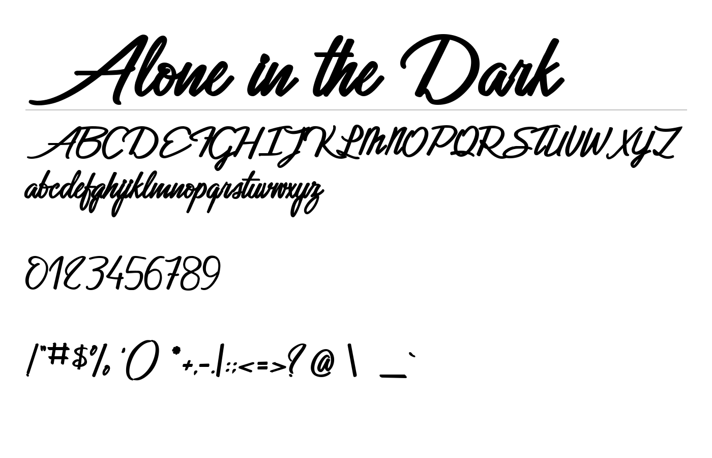 Alone in the Dark Font preview