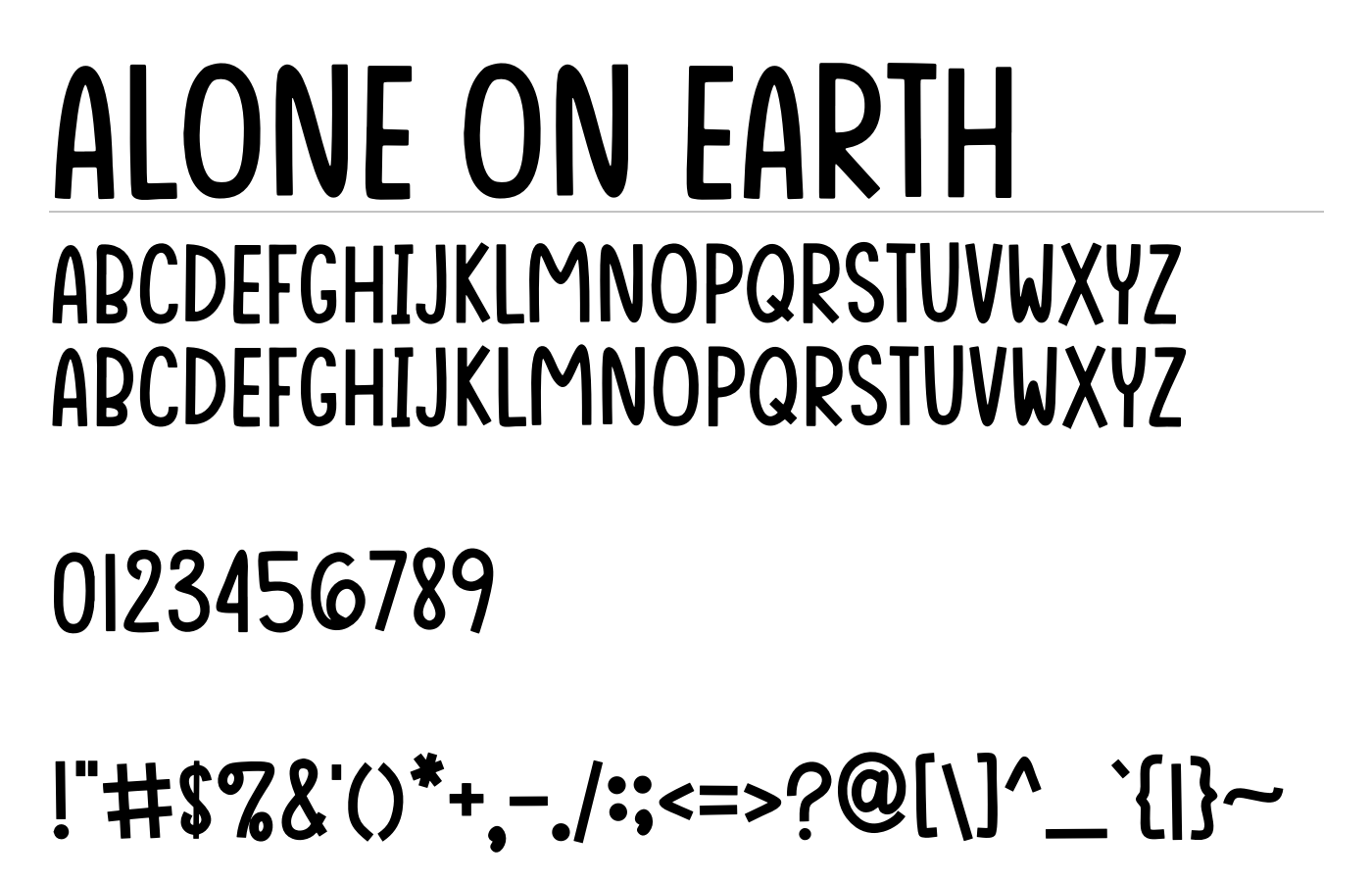 Alone On Earth Font preview