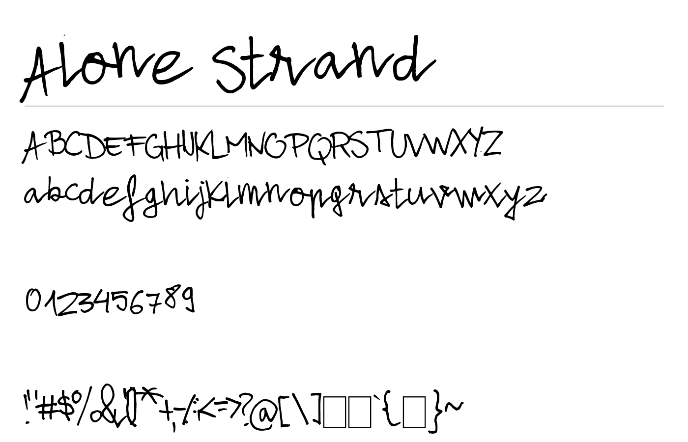 Alone Strand Font preview