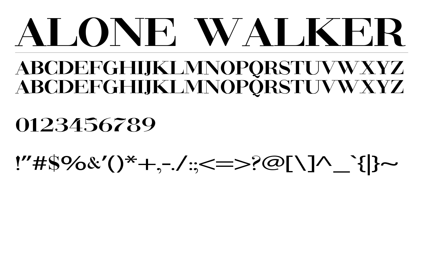 Alone Walker Font preview