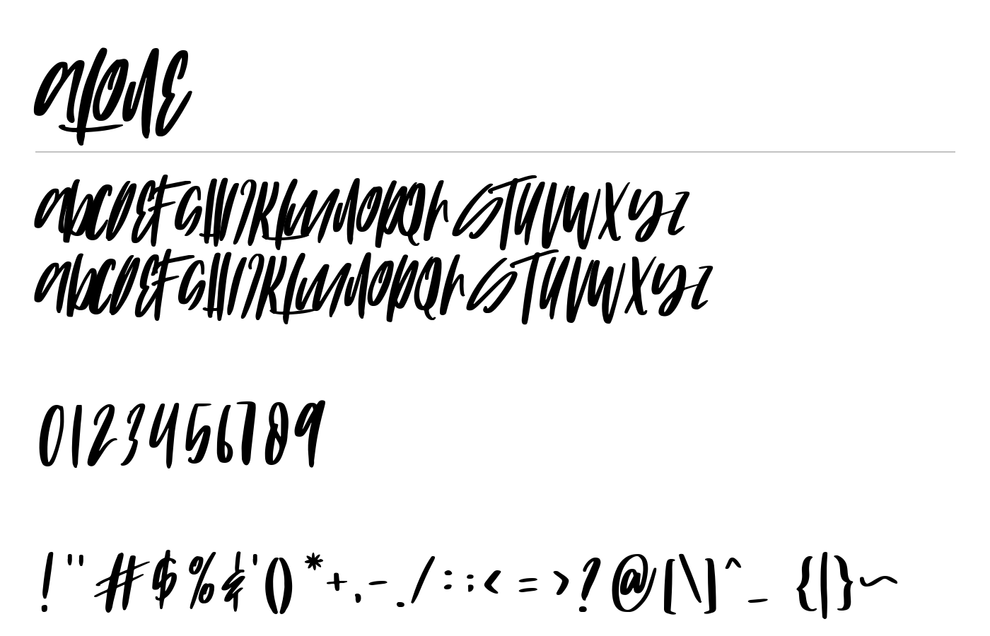 ALONE Font preview