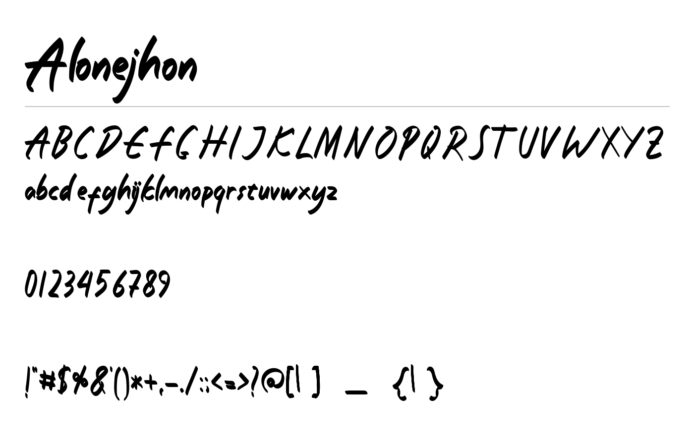 Alonejhon Font preview