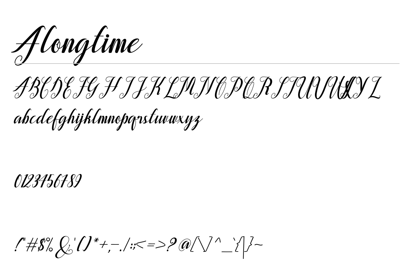 Alongtime Font preview