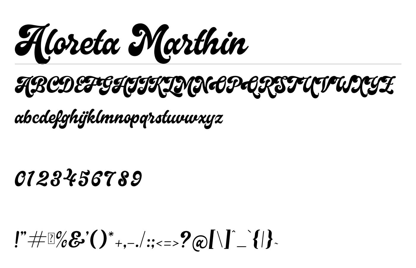 Aloreta Marthin Font preview