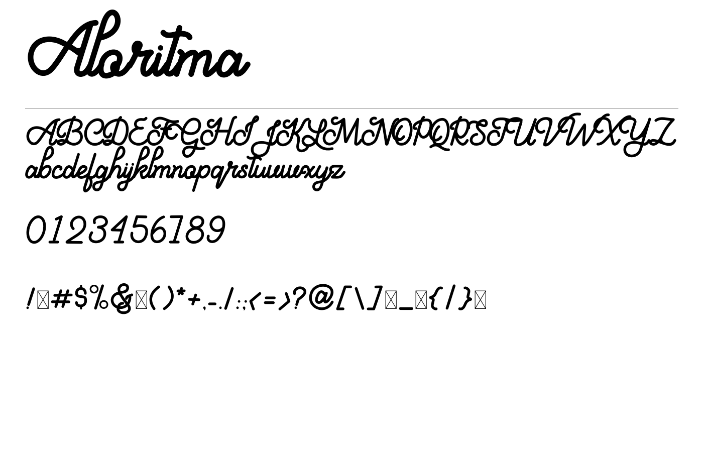 Aloritma Font preview