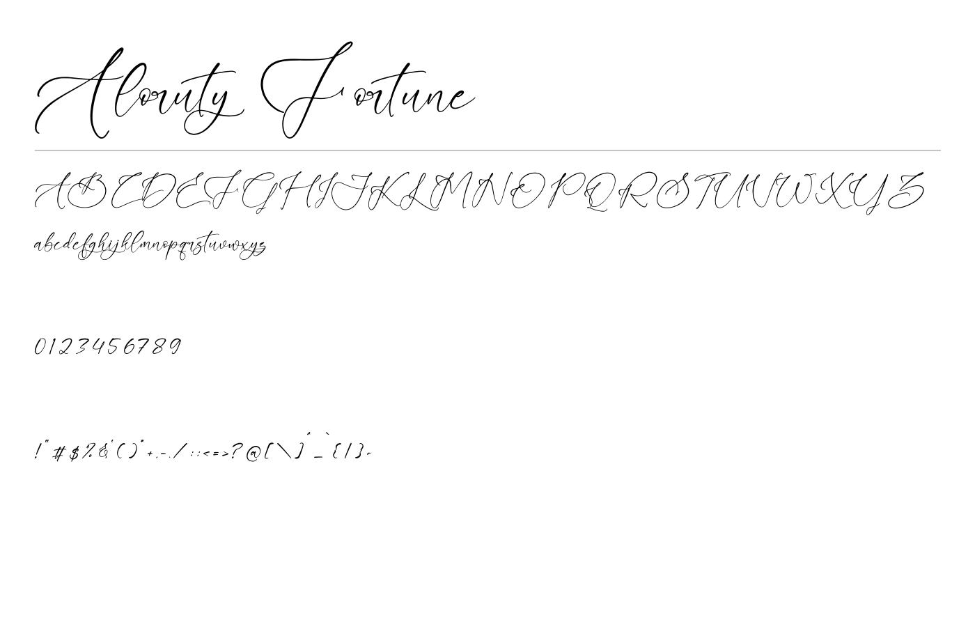 Aloruty Fortune Font preview