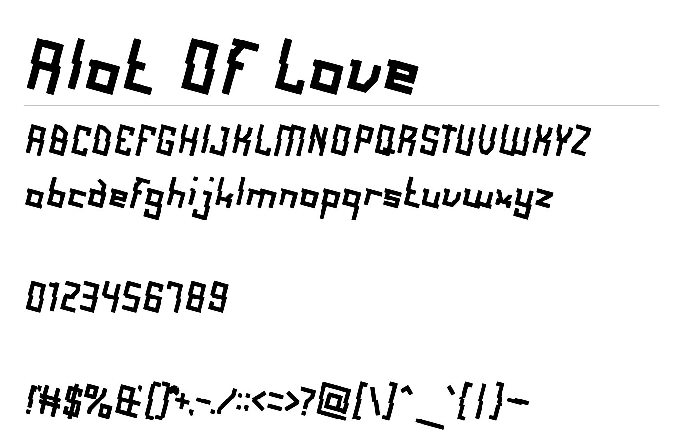 Alot Of Love Font preview