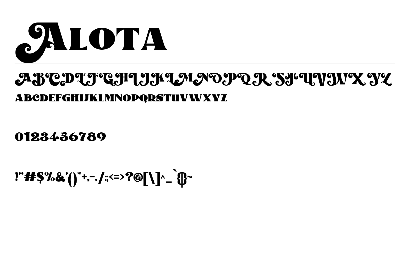 Alota Font preview