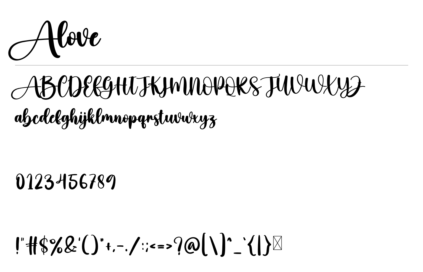 Alove Font preview