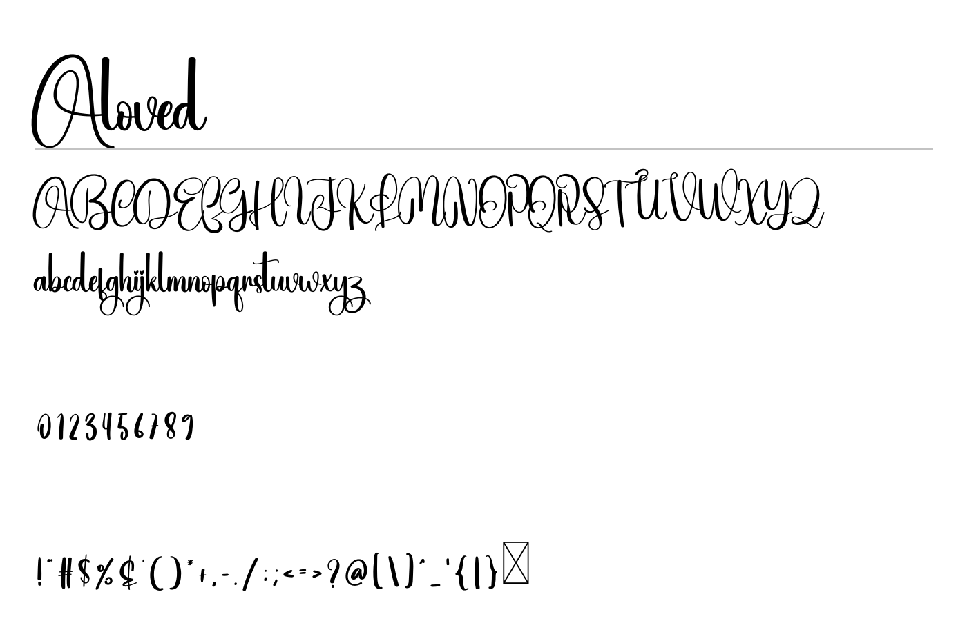 Aloved Font preview