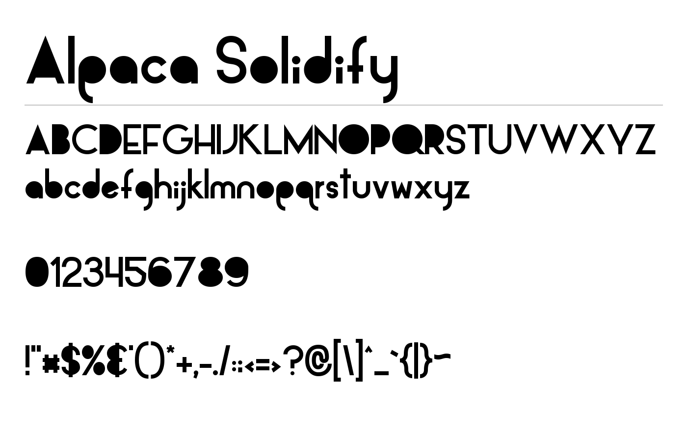 Alpaca Solidify Font preview