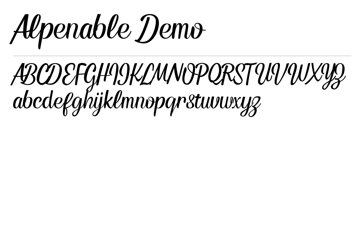 Alpenable Demo Font preview