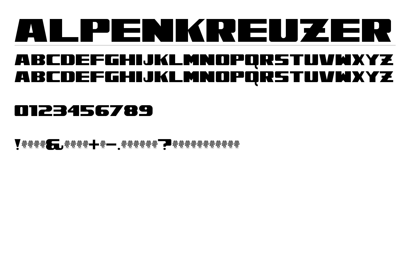 Alpenkreuzer Font preview