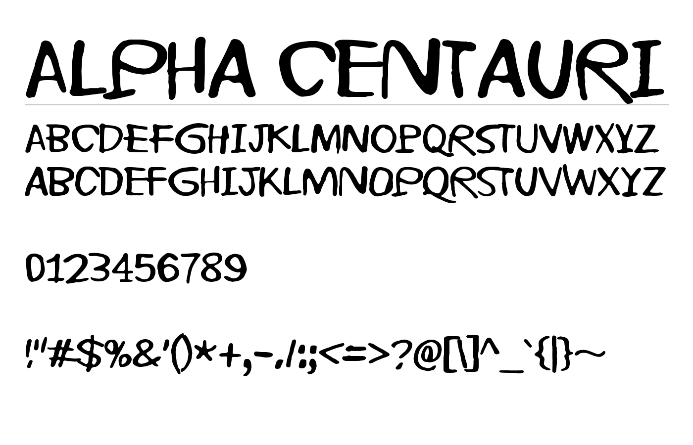 Alpha Centauri Font preview