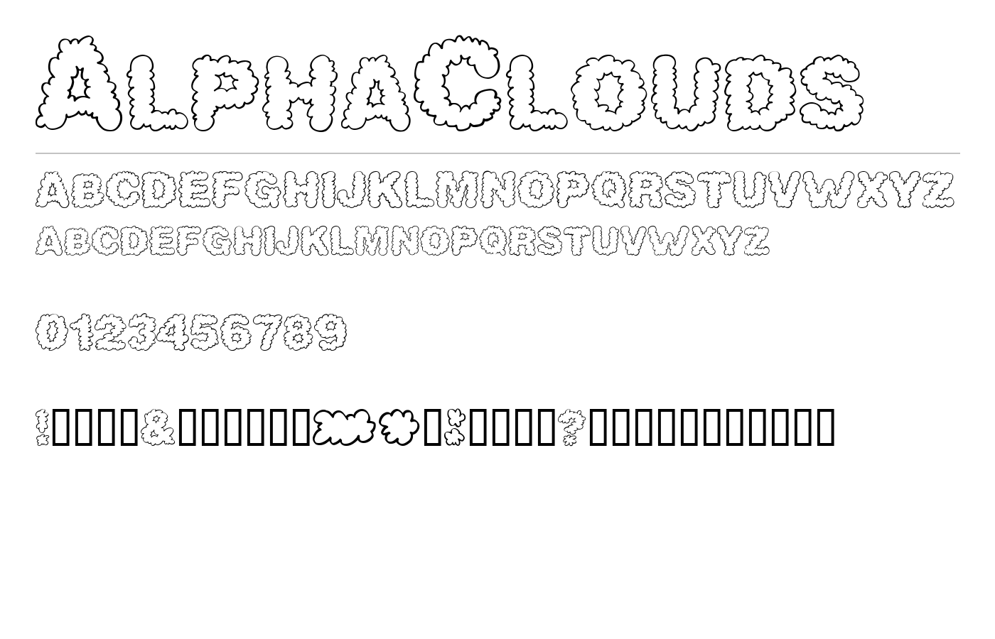 AlphaClouds Font preview