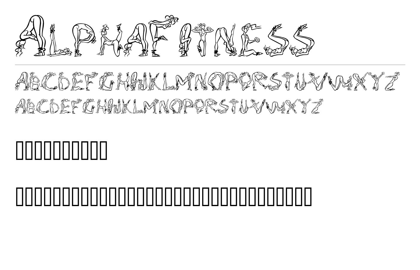 AlphaFitness Font preview