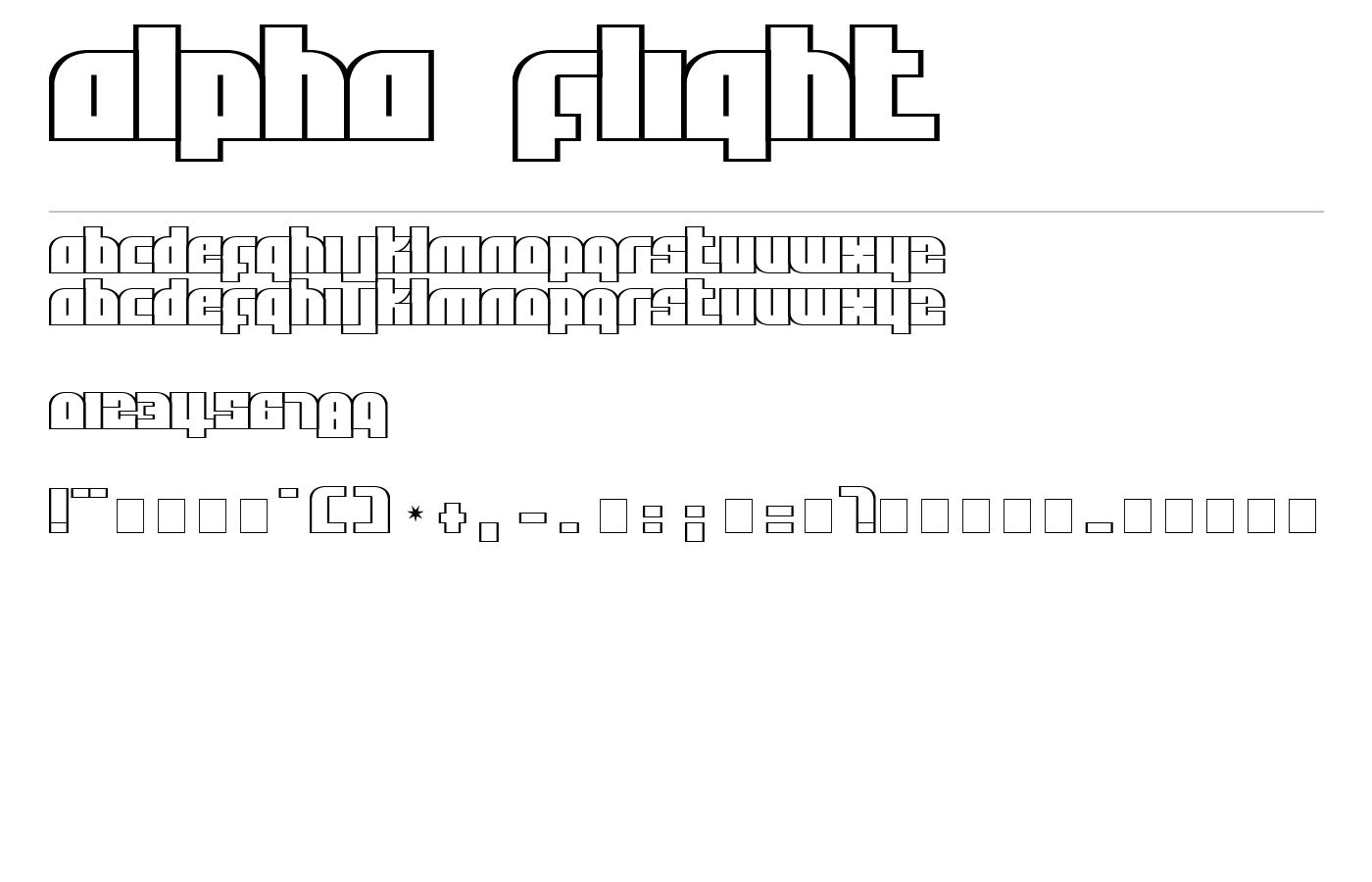 Alpha Flight Font preview