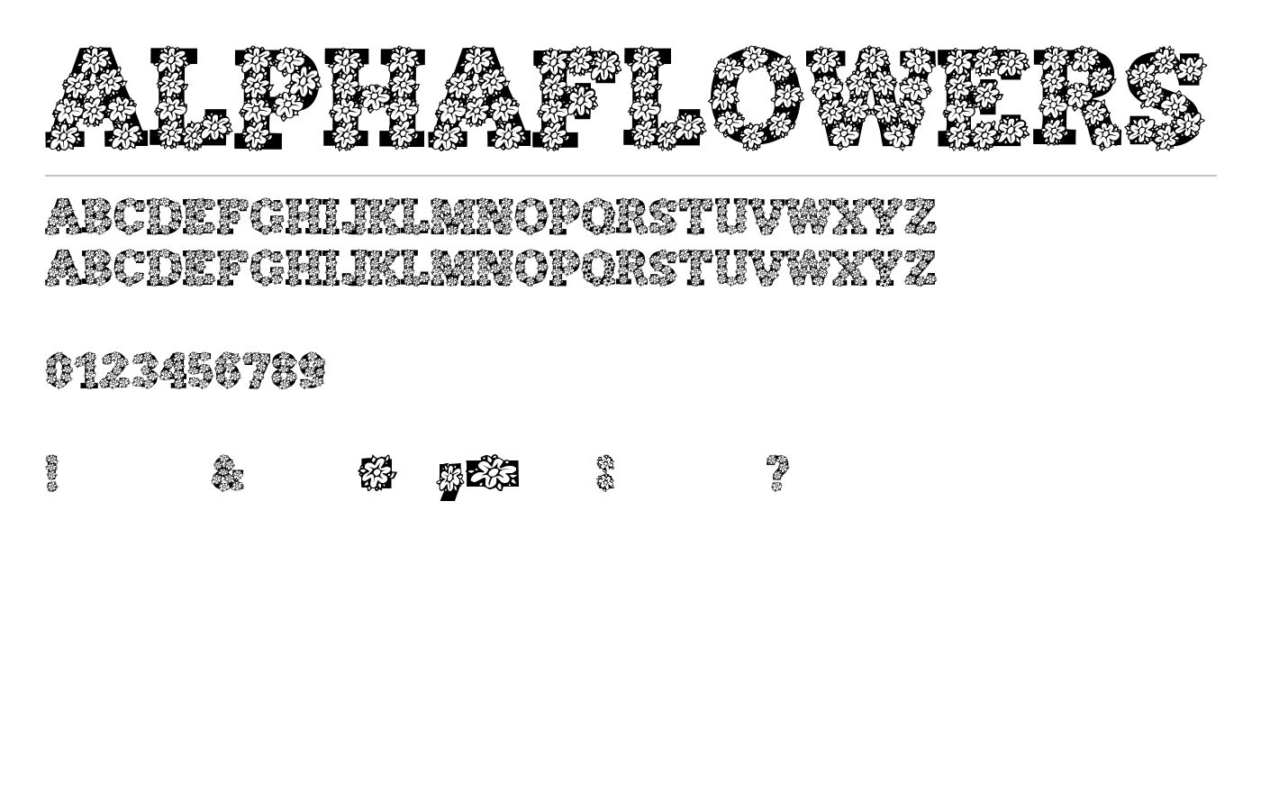 AlphaFlowers Font preview