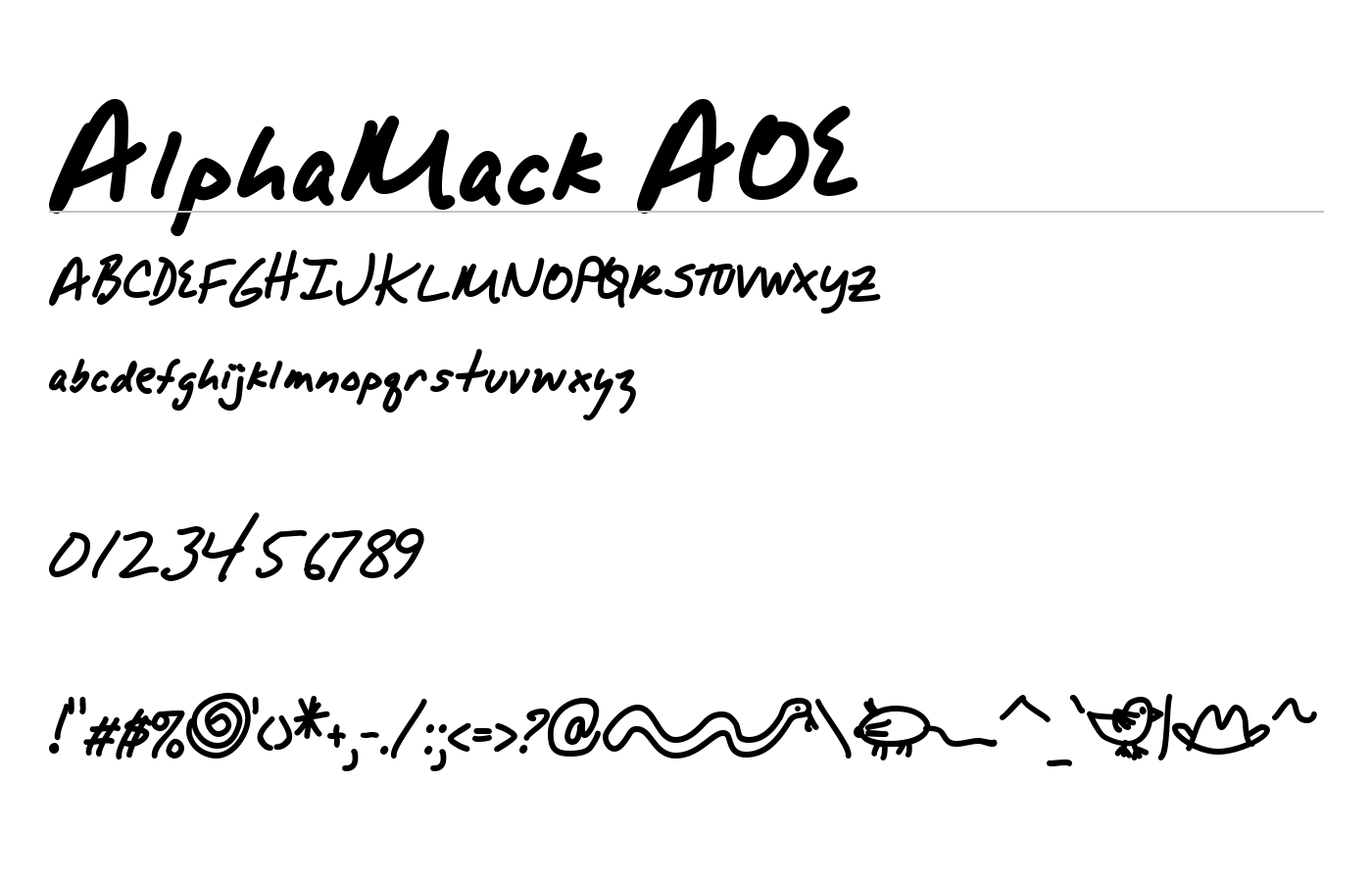 AlphaMack AOE Font preview
