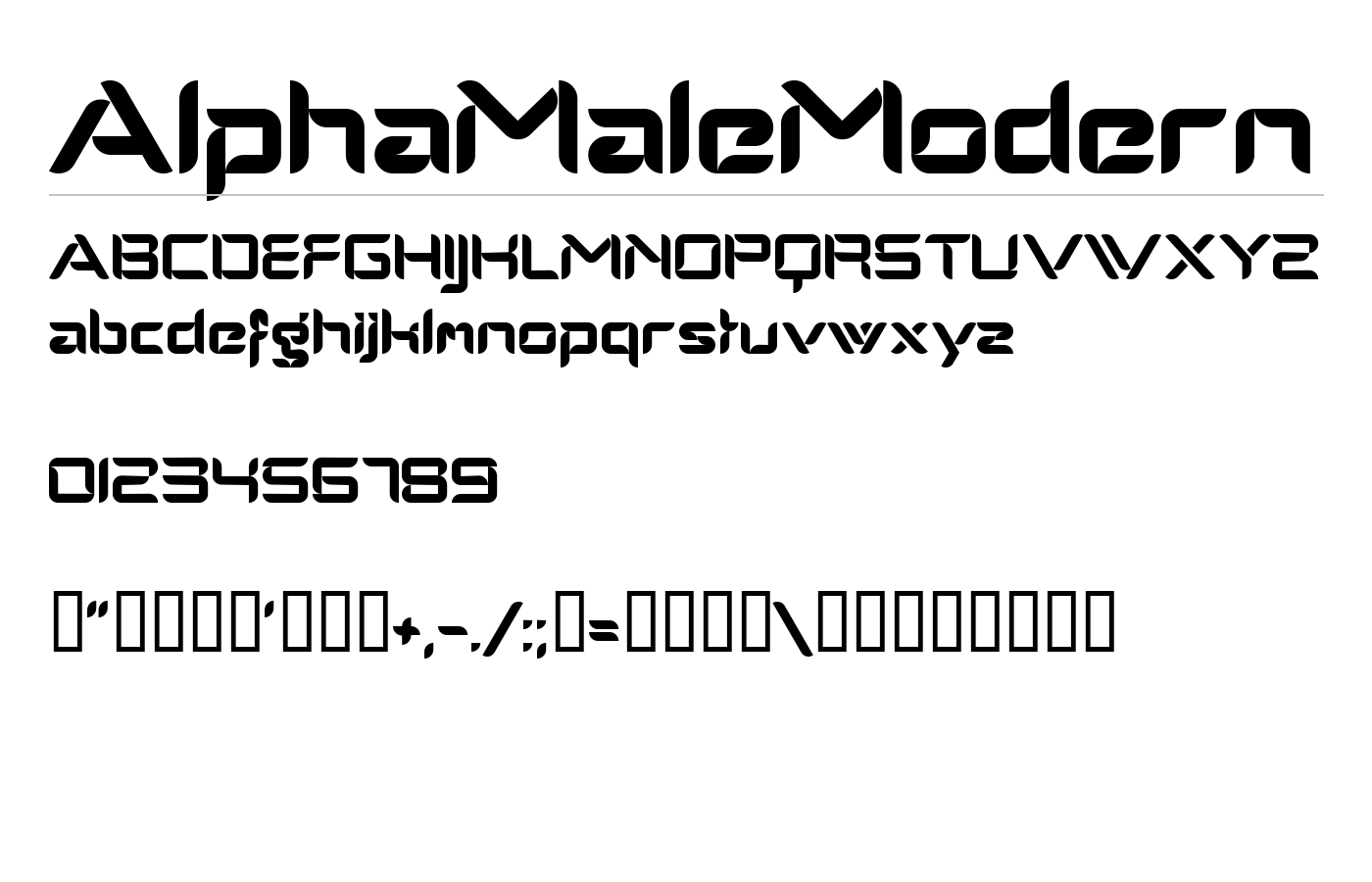 AlphaMaleModern Font preview