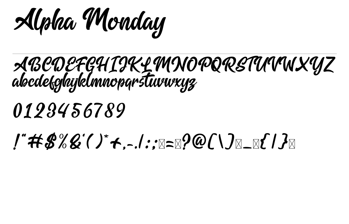 Alpha Monday Font preview