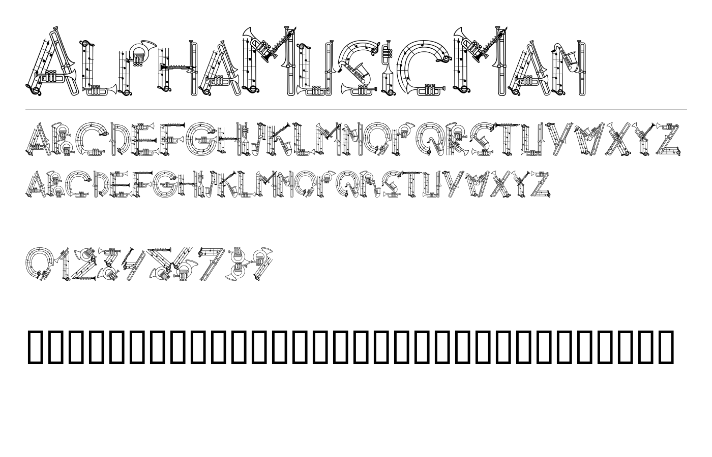 AlphaMusicMan Font preview