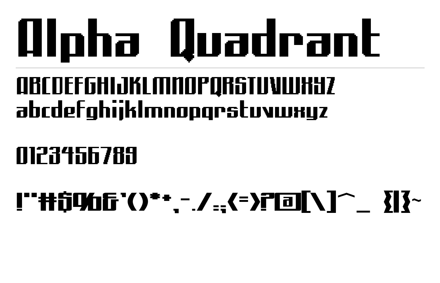 Alpha Quadrant Font preview