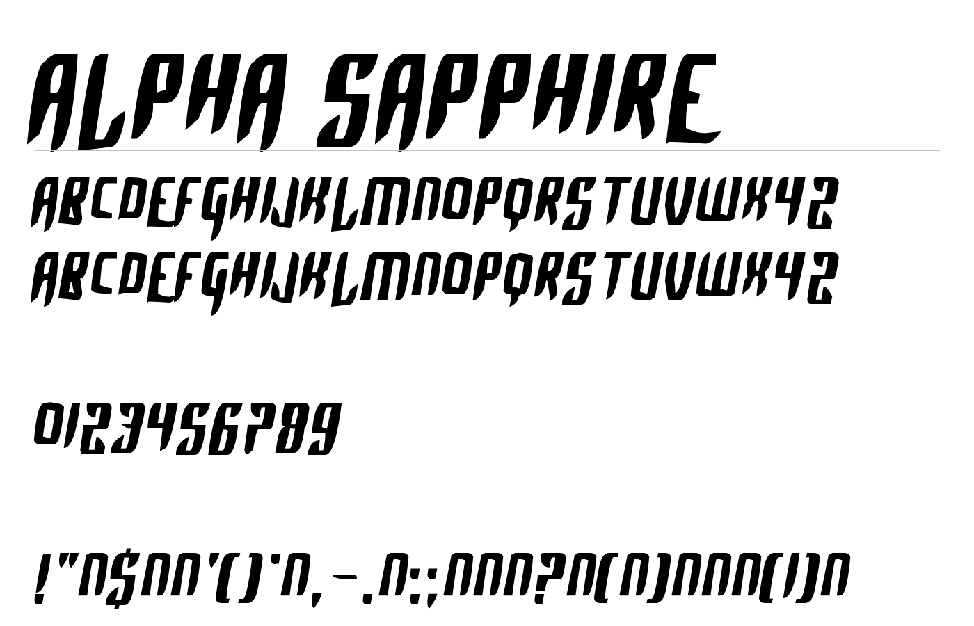 Alpha Sapphire Font preview