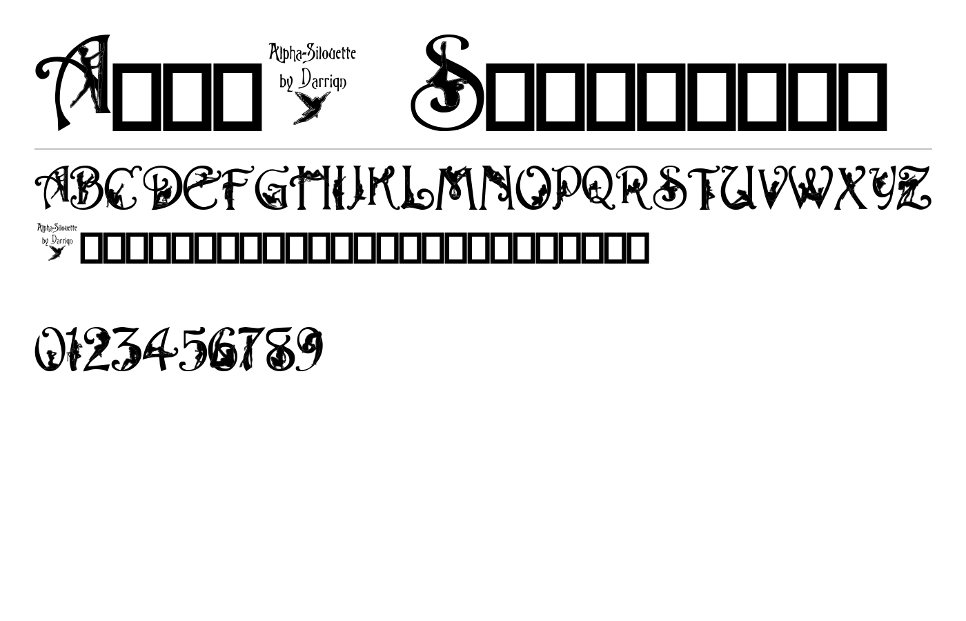 Alpha-Silouette Font preview