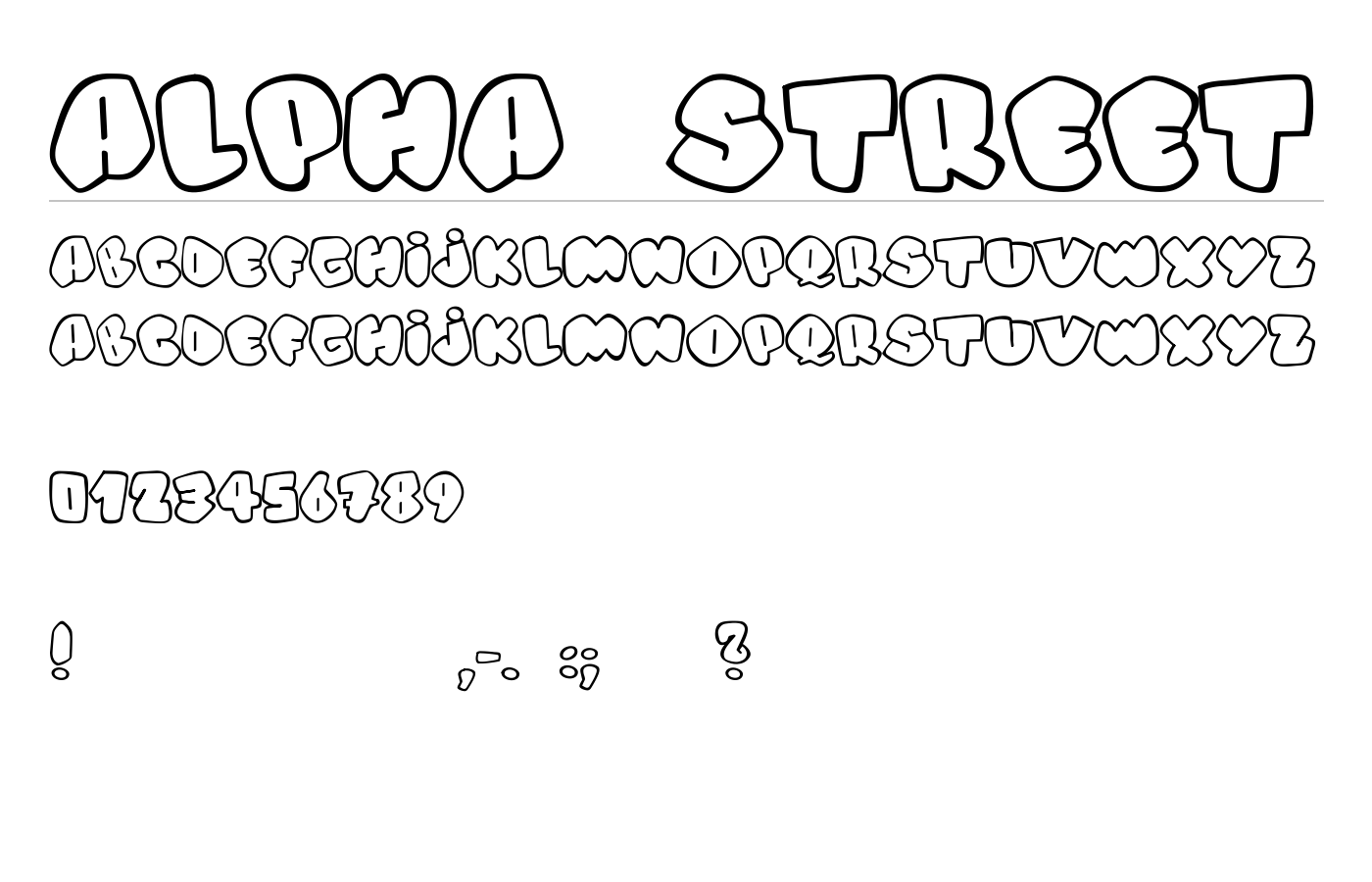 Alpha street Font preview