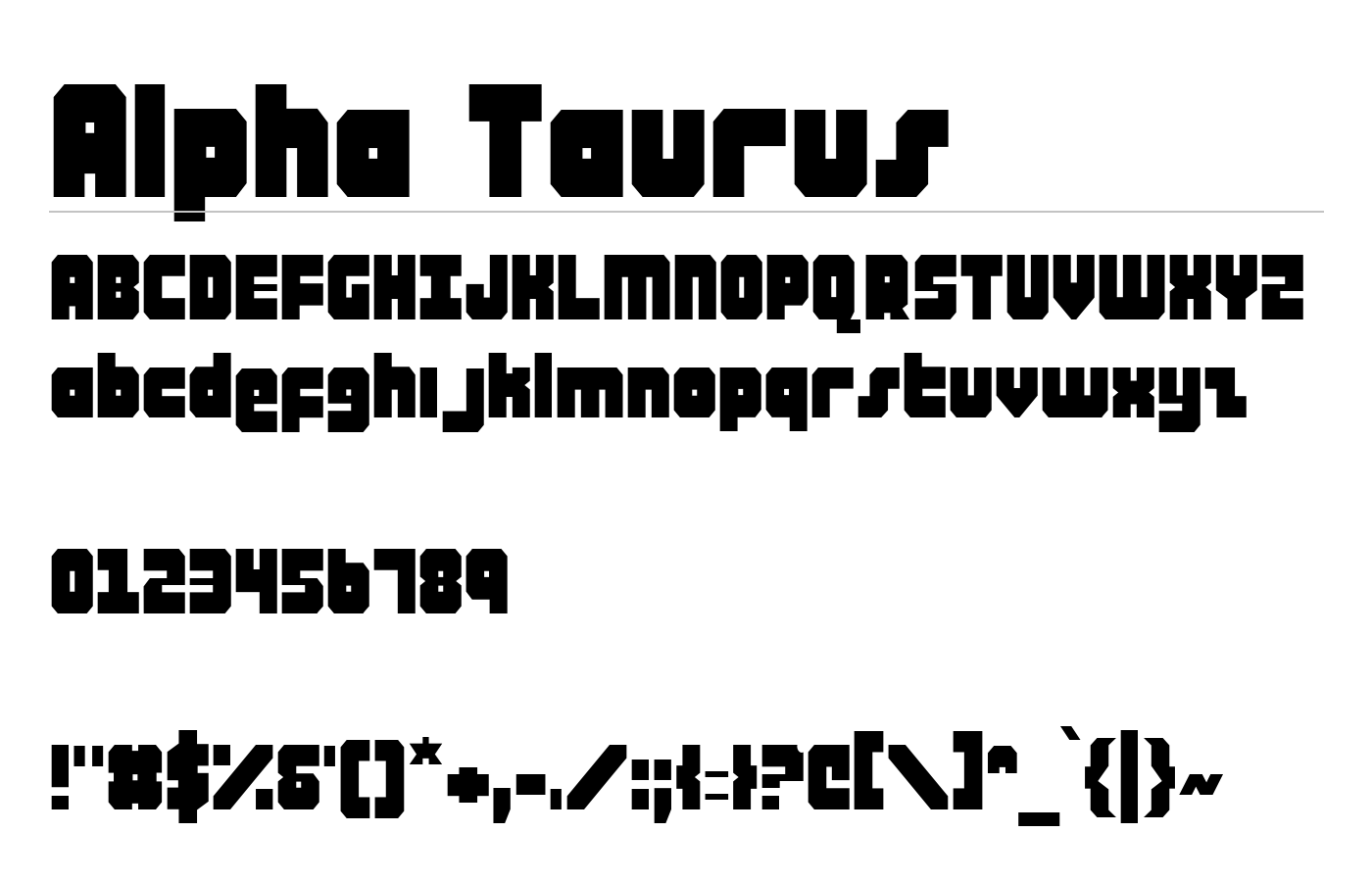 Alpha Taurus Font preview