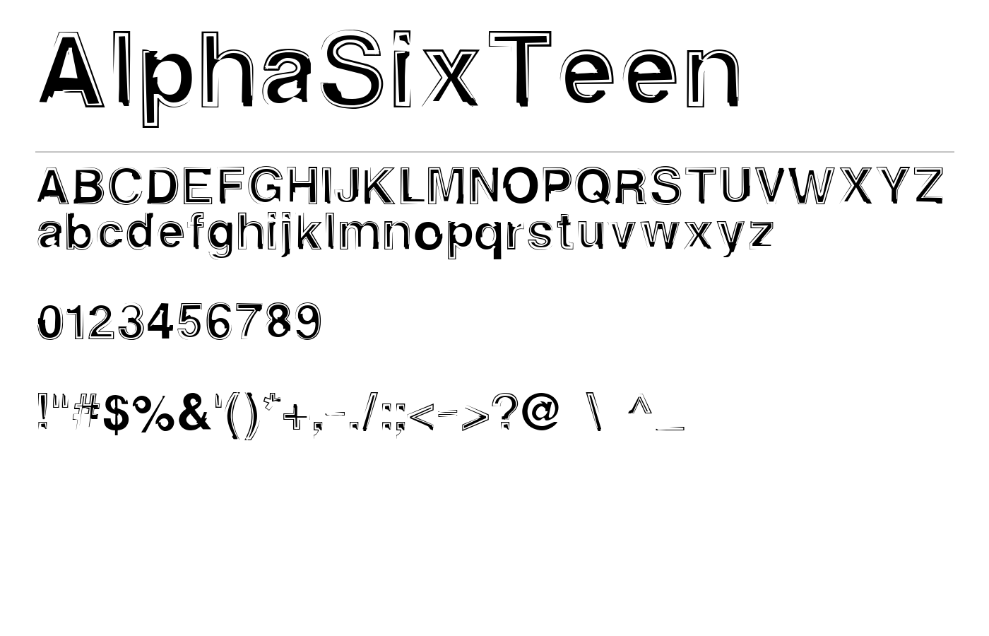 AlphaSixTeen Font preview