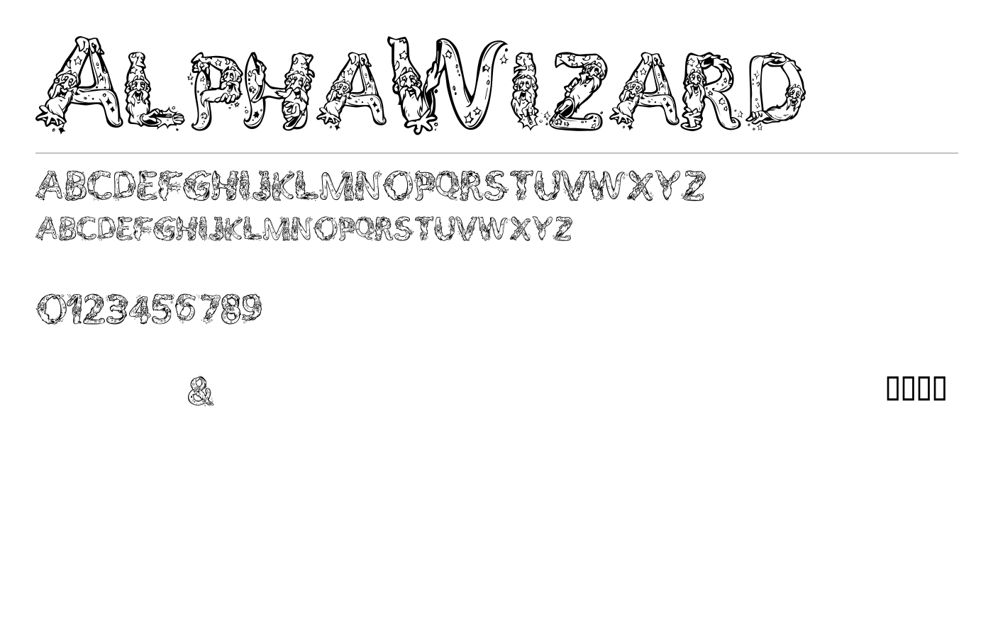 AlphaWizard Font preview