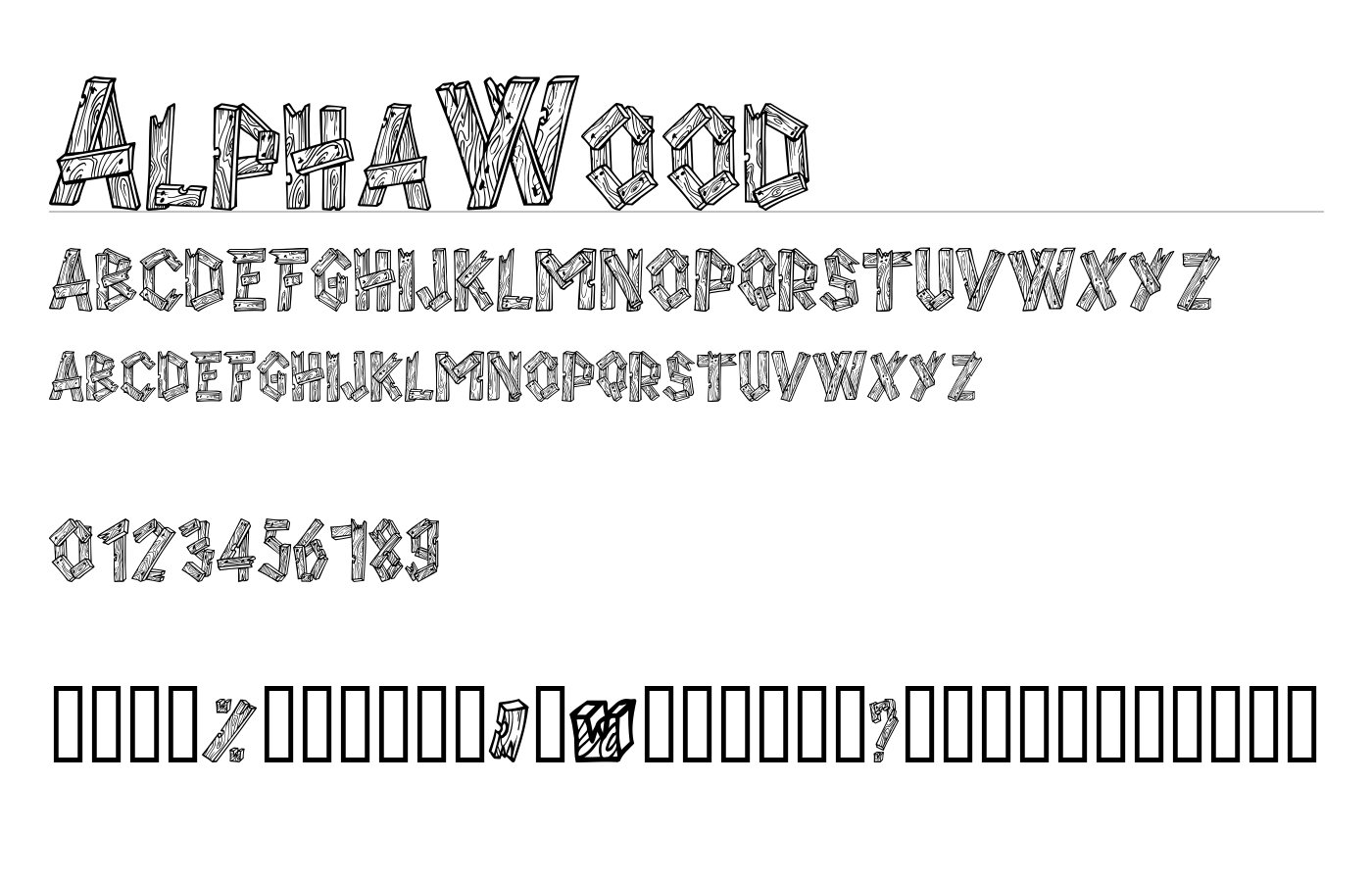 AlphaWood Font preview