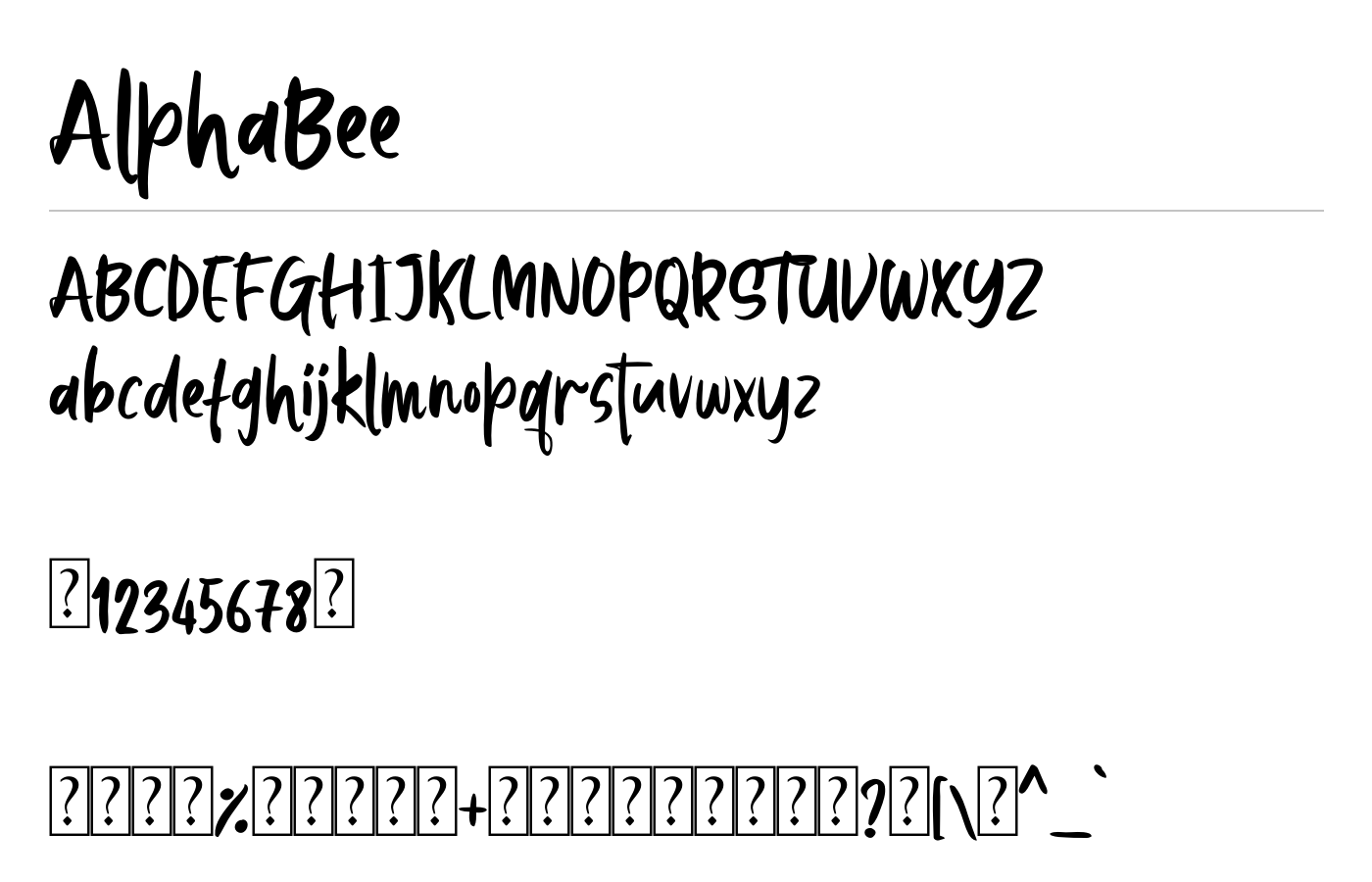 AlphaBee Font preview