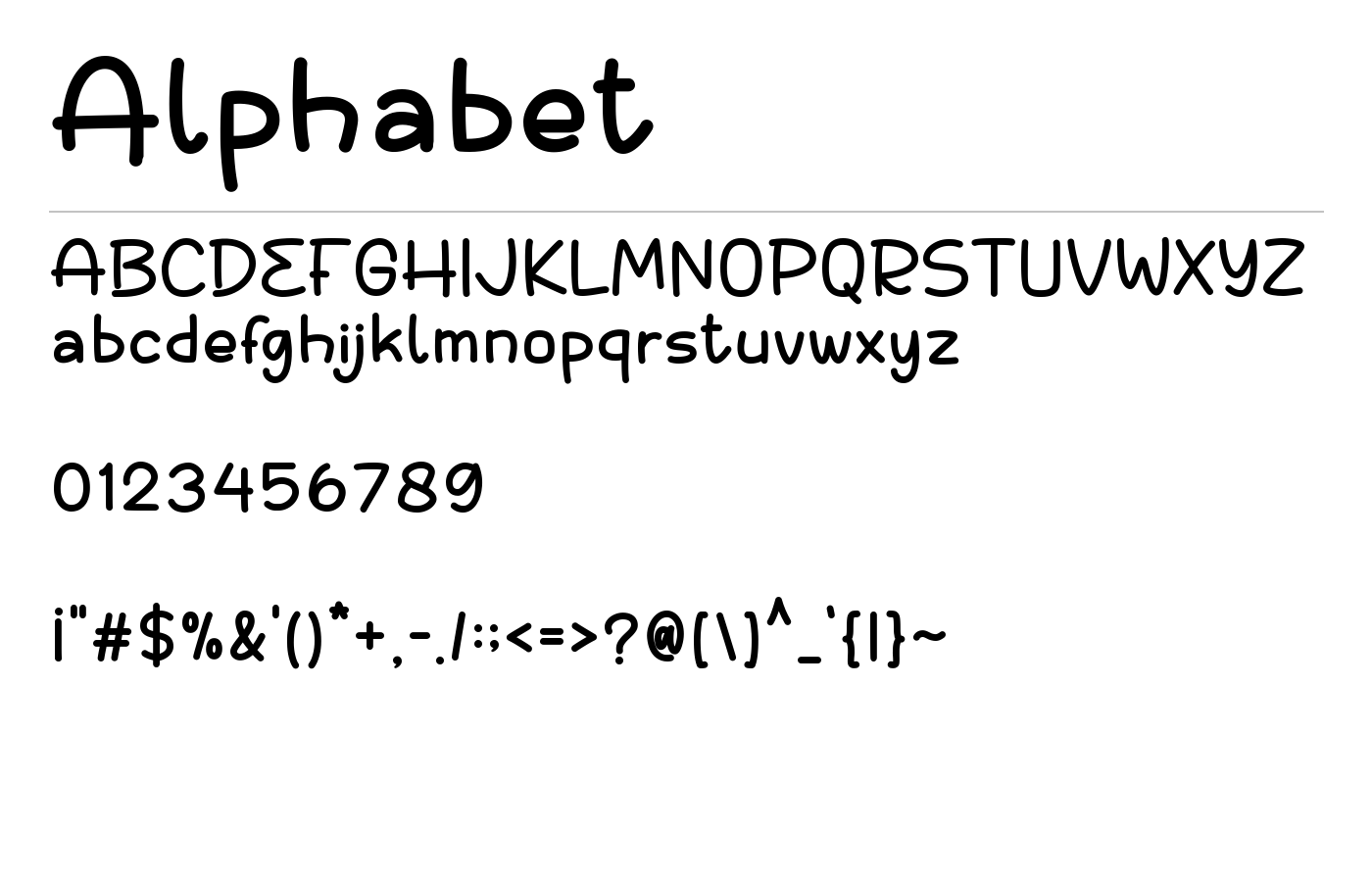 Alphabet Font preview