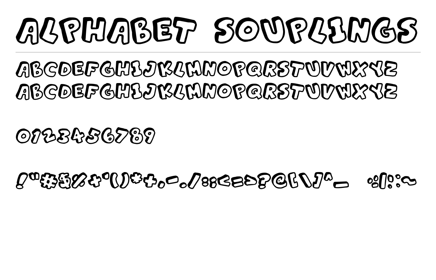 Alphabet Souplings Font preview