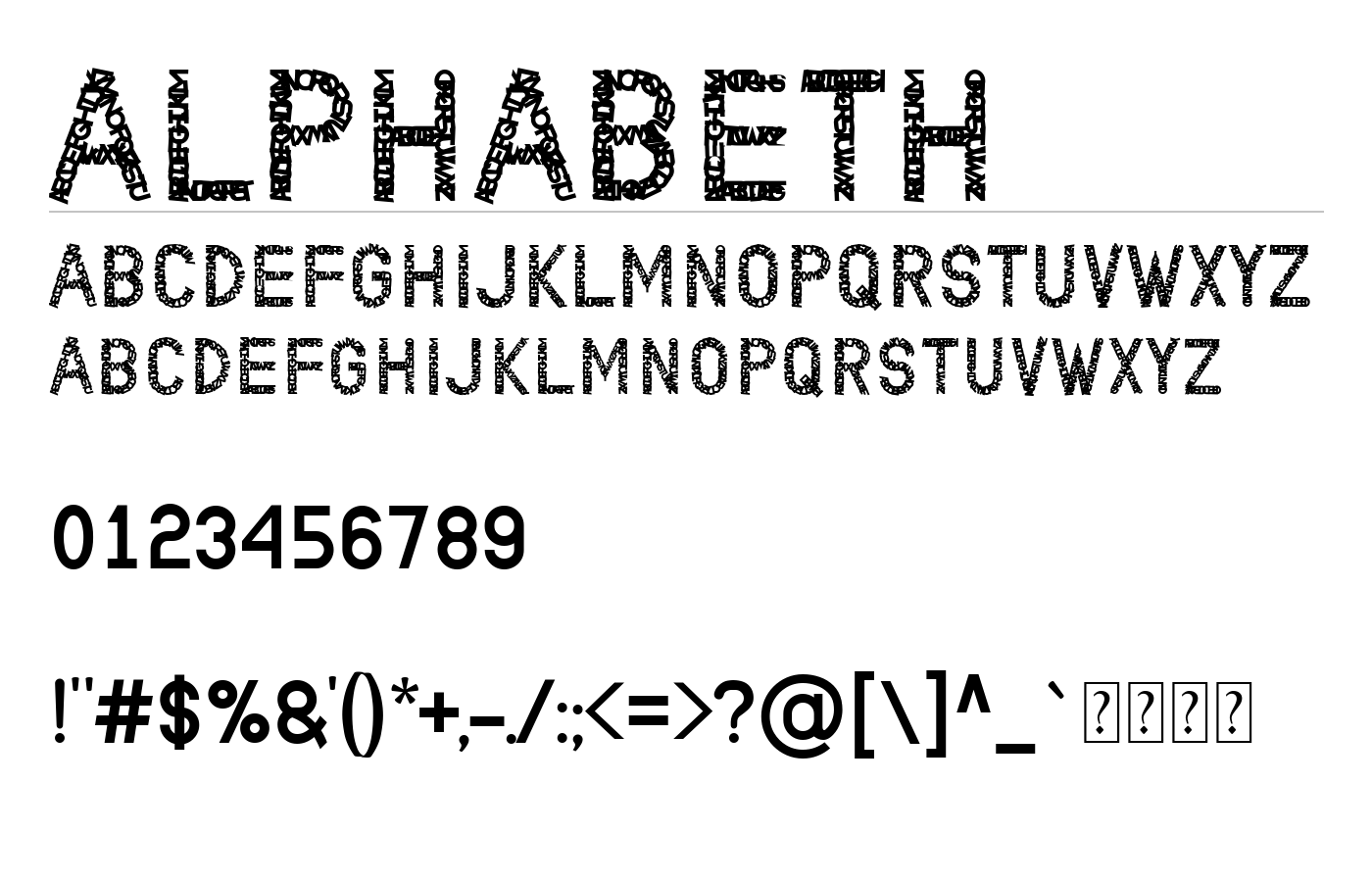 ALPHABETH Font preview