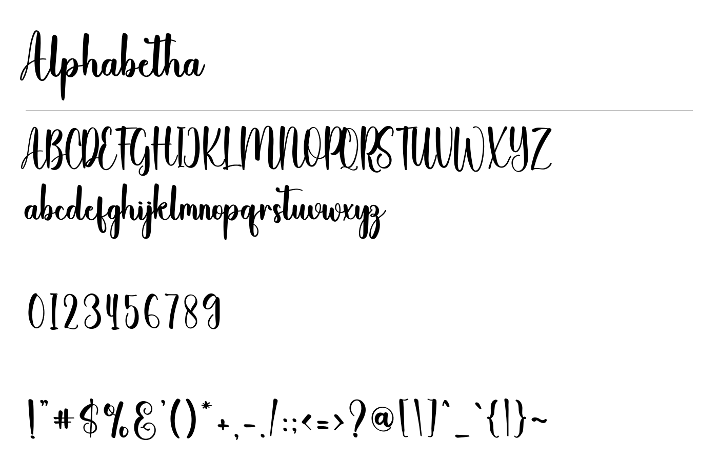 Alphabetha Font preview