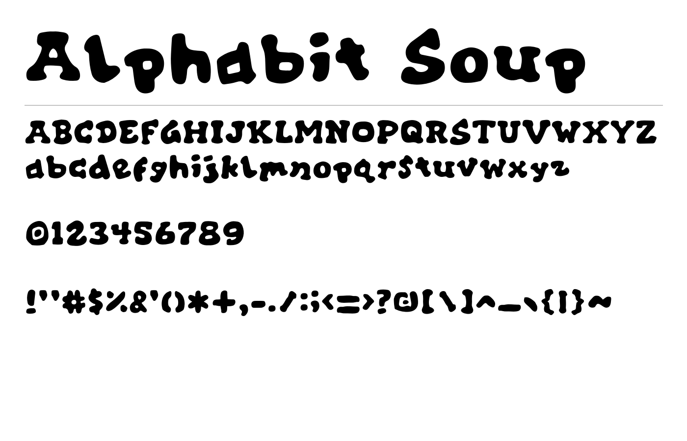 Alphabit Soup Font preview