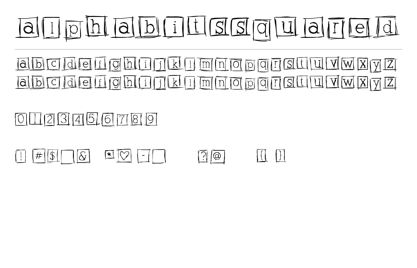 AlphabitsSquared Font preview