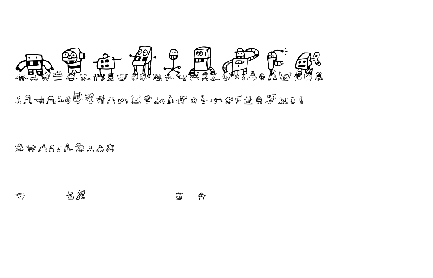 Alphabots Font preview