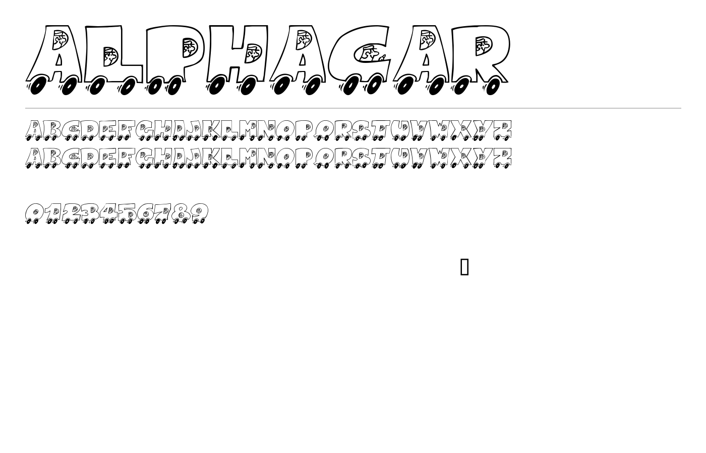 AlphaCar Font preview