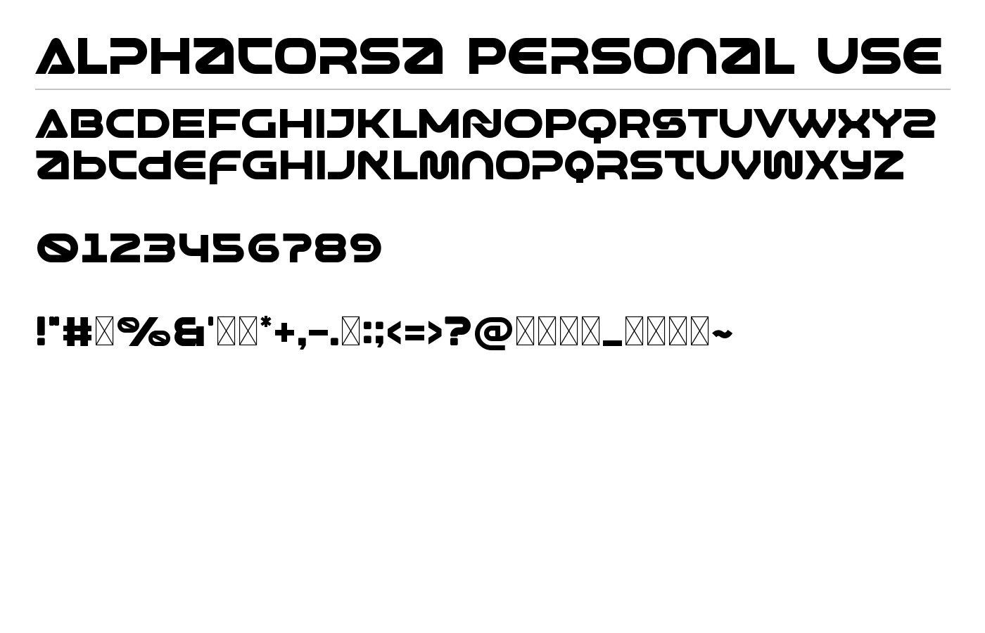 Alphacorsa Font preview