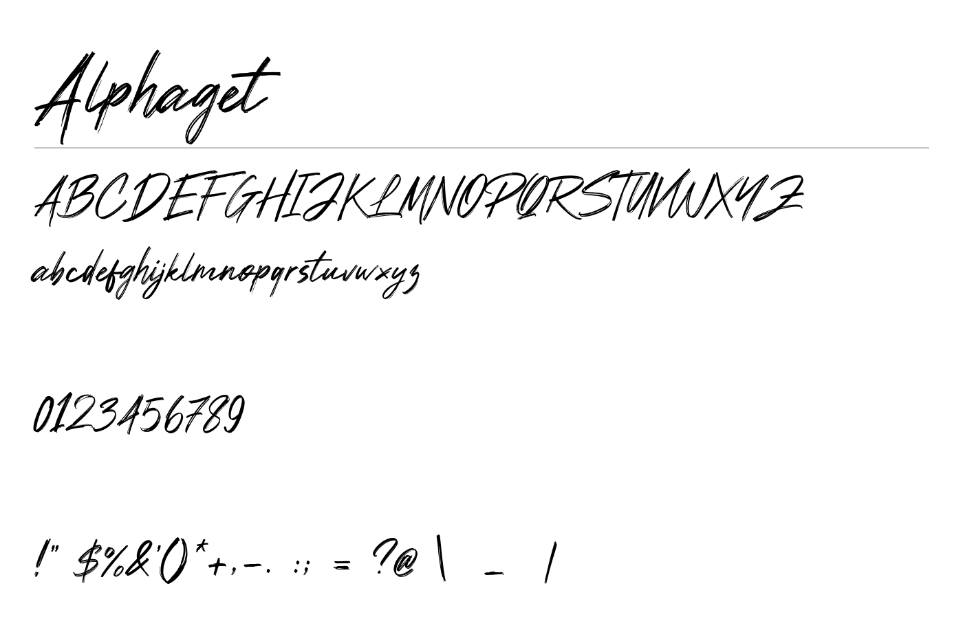 Alphaget Font preview