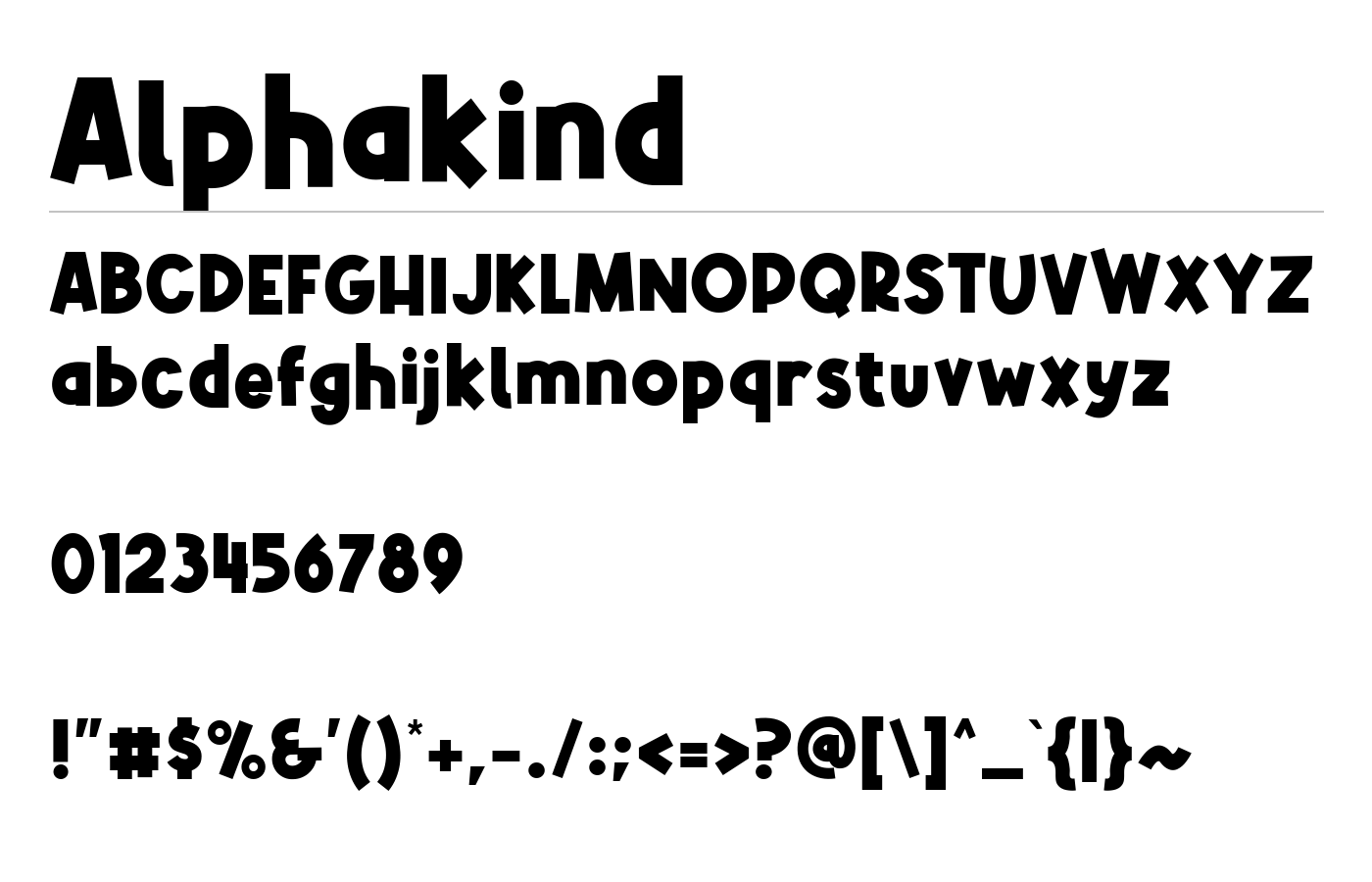 Alphakind Font preview