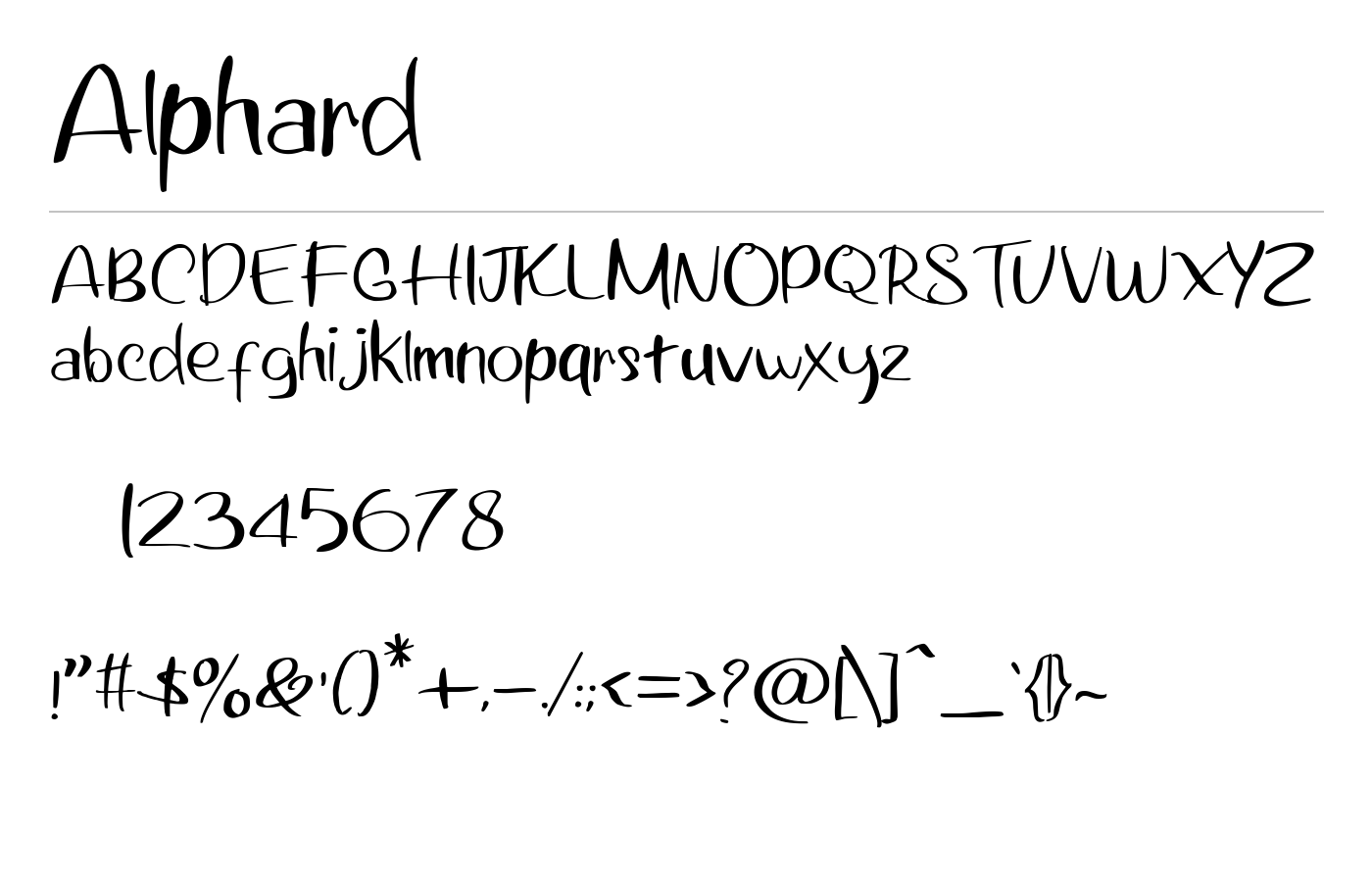 Alphard Font preview