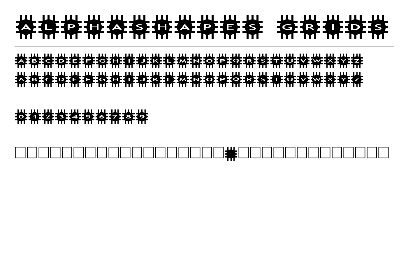 AlphaShapes grids Font preview