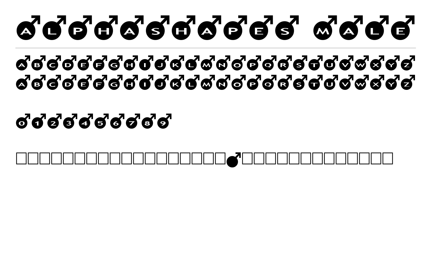 AlphaShapes male Font preview