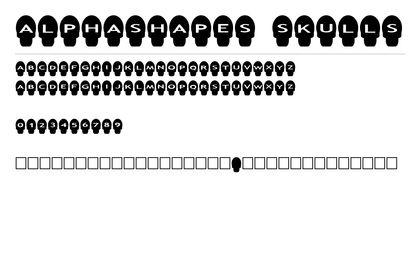 AlphaShapes skulls Font preview